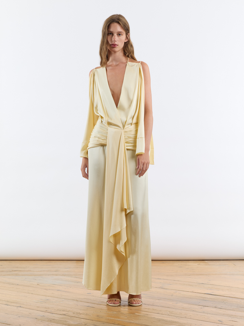 Waist-fit Yellow Dress