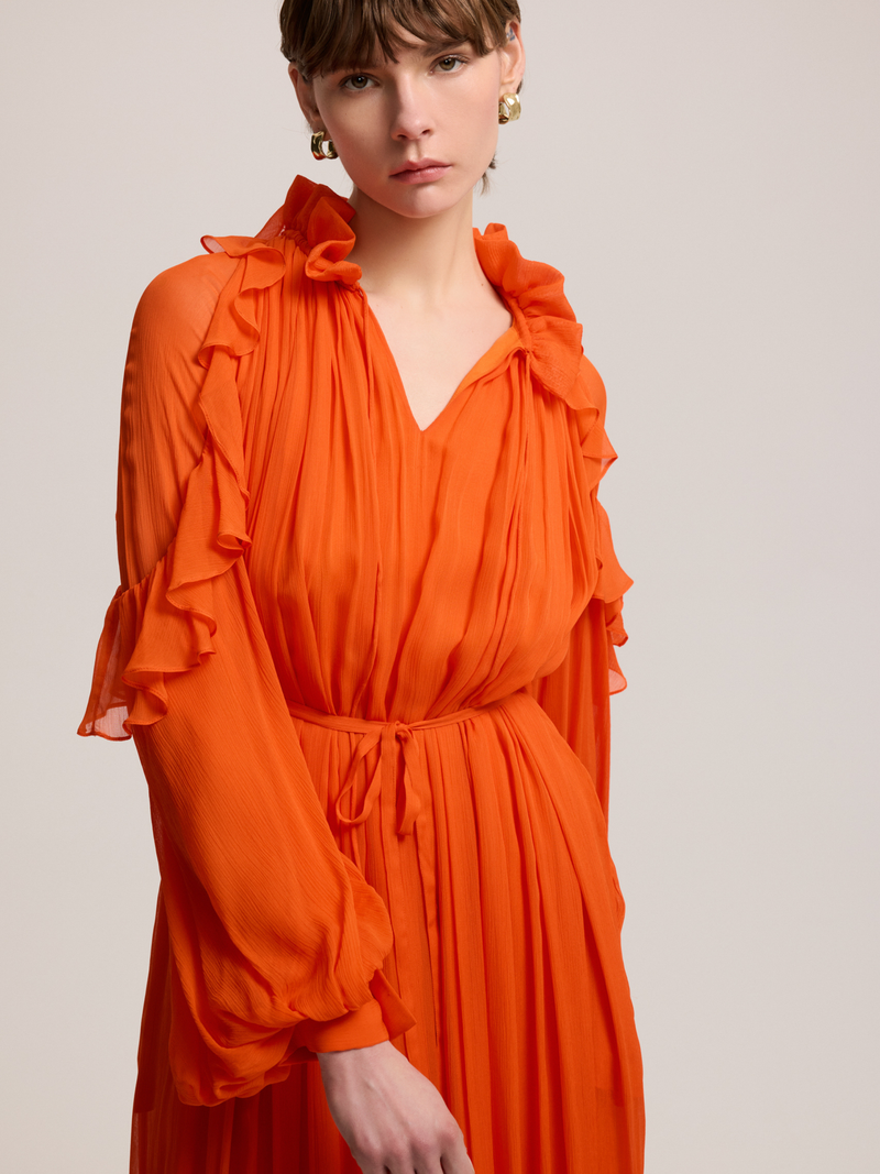 Orange Ruffle Dress