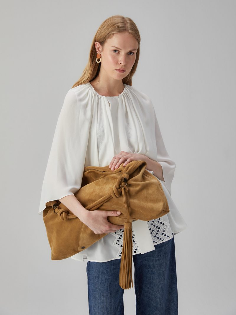 BAQA Large Suede Bag