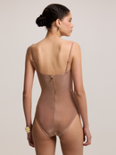 Moeva Shiny Fabric One Piece Swimsuit