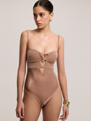 Moeva Shiny Fabric One Piece Swimsuit
