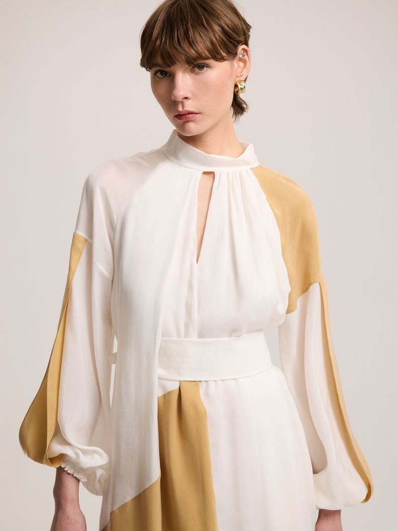 Cupro Two-Tone Dress