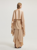 Asymmetrical Form Beige Blouse