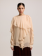 Asymmetrical Ruffle Powder Blouse