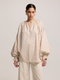 Zippered Striped Cotton Tunic
