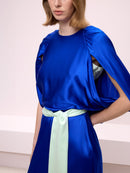 Silk Dress with Cape Detail on the Back