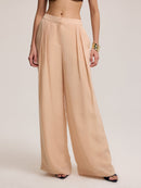 Wide Leg Cupro Trousers