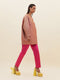 Long Coat with Stone-Embroidered Collar
