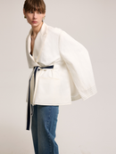 White Jacket with Sash Tie