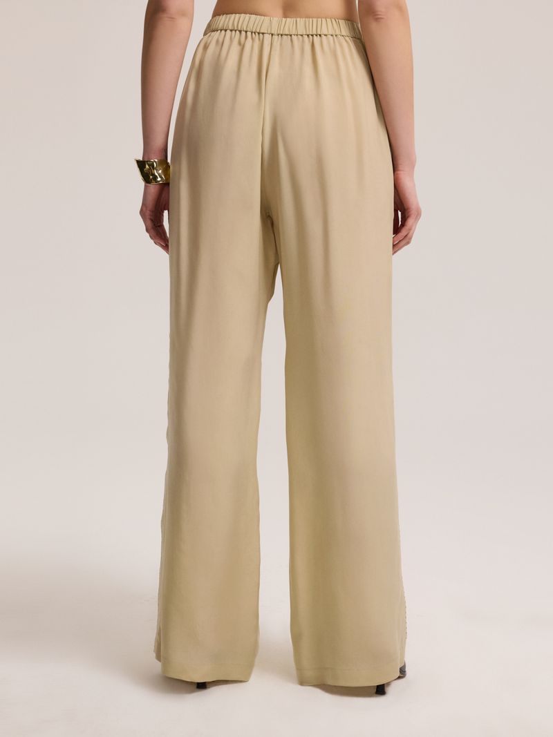 Khaki Pants with Contrast Stitching