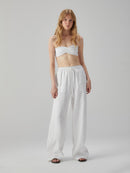 White Trousers with Elastic Waist