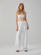 White Trousers with Elastic Waist