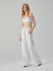 White Trousers with Elastic Waist