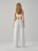 White Trousers with Elastic Waist