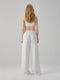 White Trousers with Elastic Waist