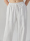 White Trousers with Elastic Waist