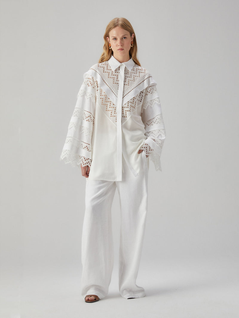 Embroidered White Shirt
