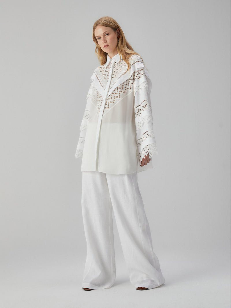 Embroidered White Shirt