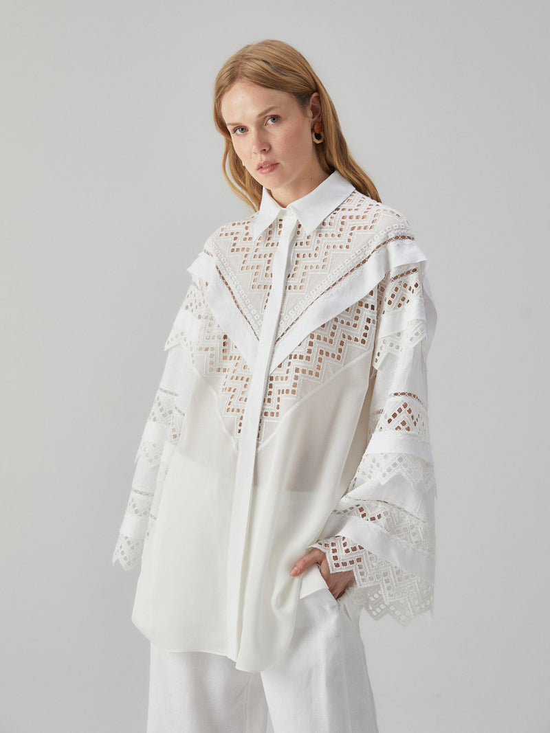 Embroidered White Shirt