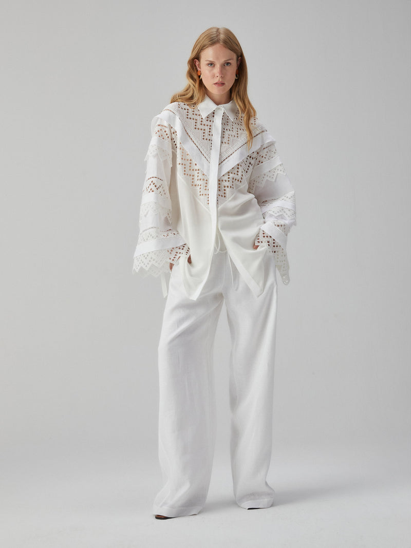 Embroidered White Shirt