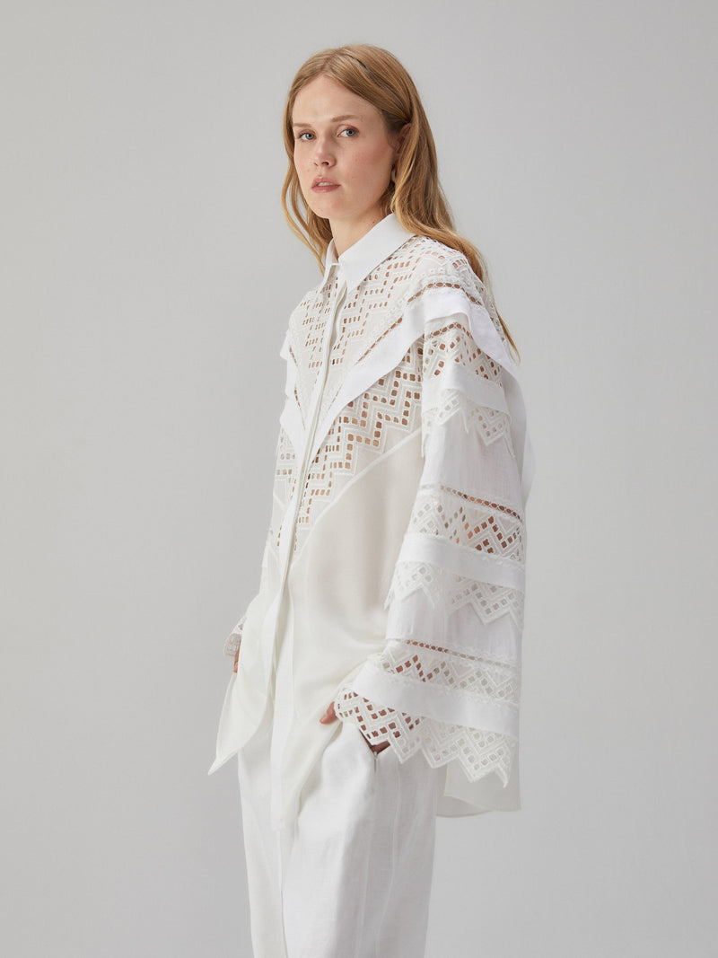 Embroidered White Shirt