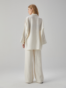 Linen Shirt with Stone Embellishments