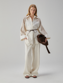 Linen Shirt with Stone Embellishments