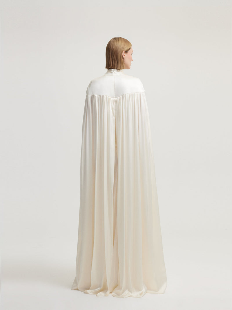Cape Look White Dress