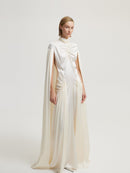 Cape Look White Dress