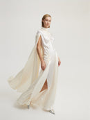 Cape Look White Dress