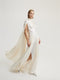 Cape Look White Dress