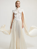 Cape Look White Dress