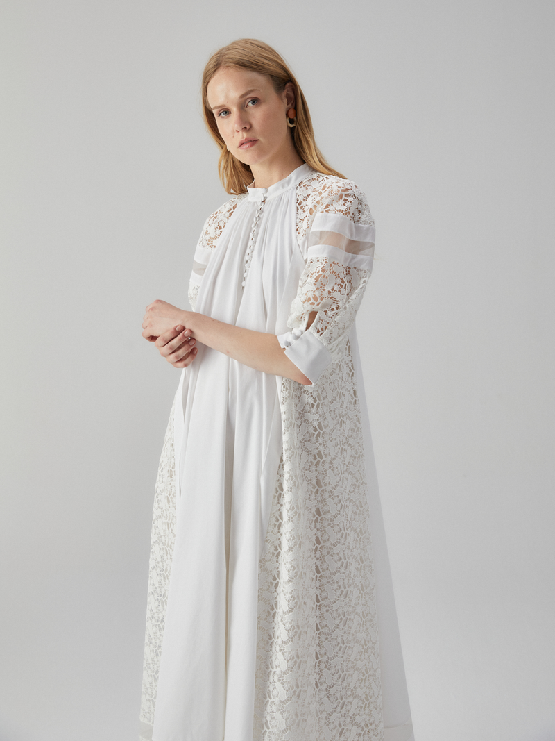 Long Dress with Lace Details
