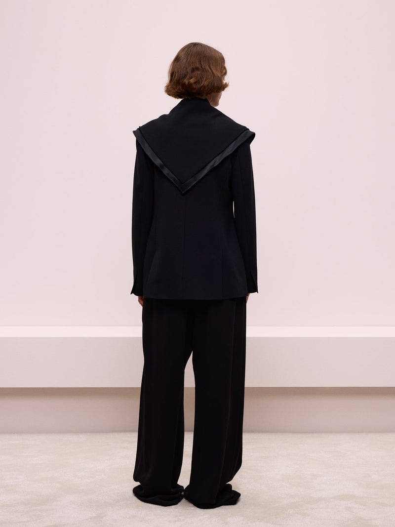 Black Jacket with Scarf Detail