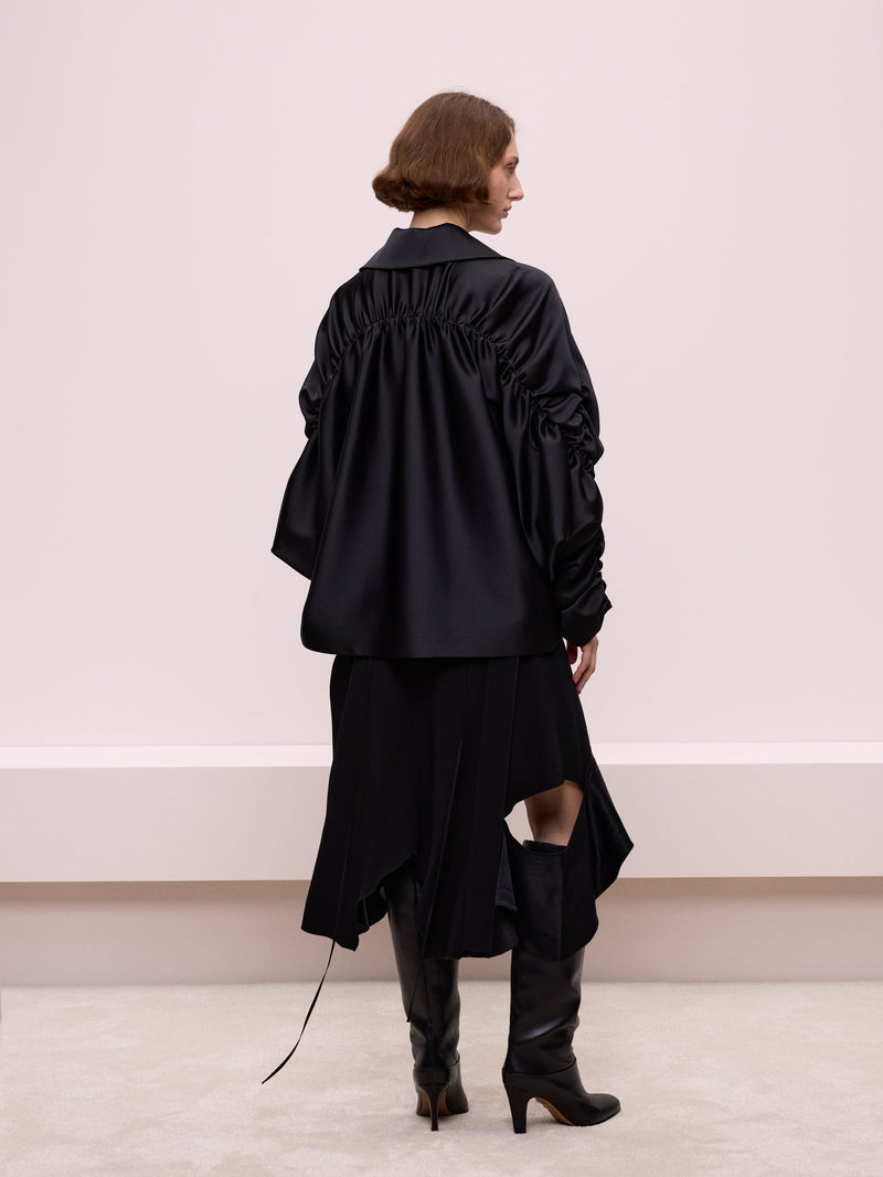 Jacket with Ruched Sleeves