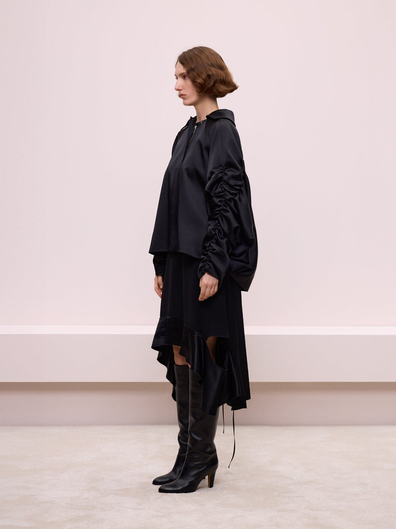 Jacket with Ruched Sleeves