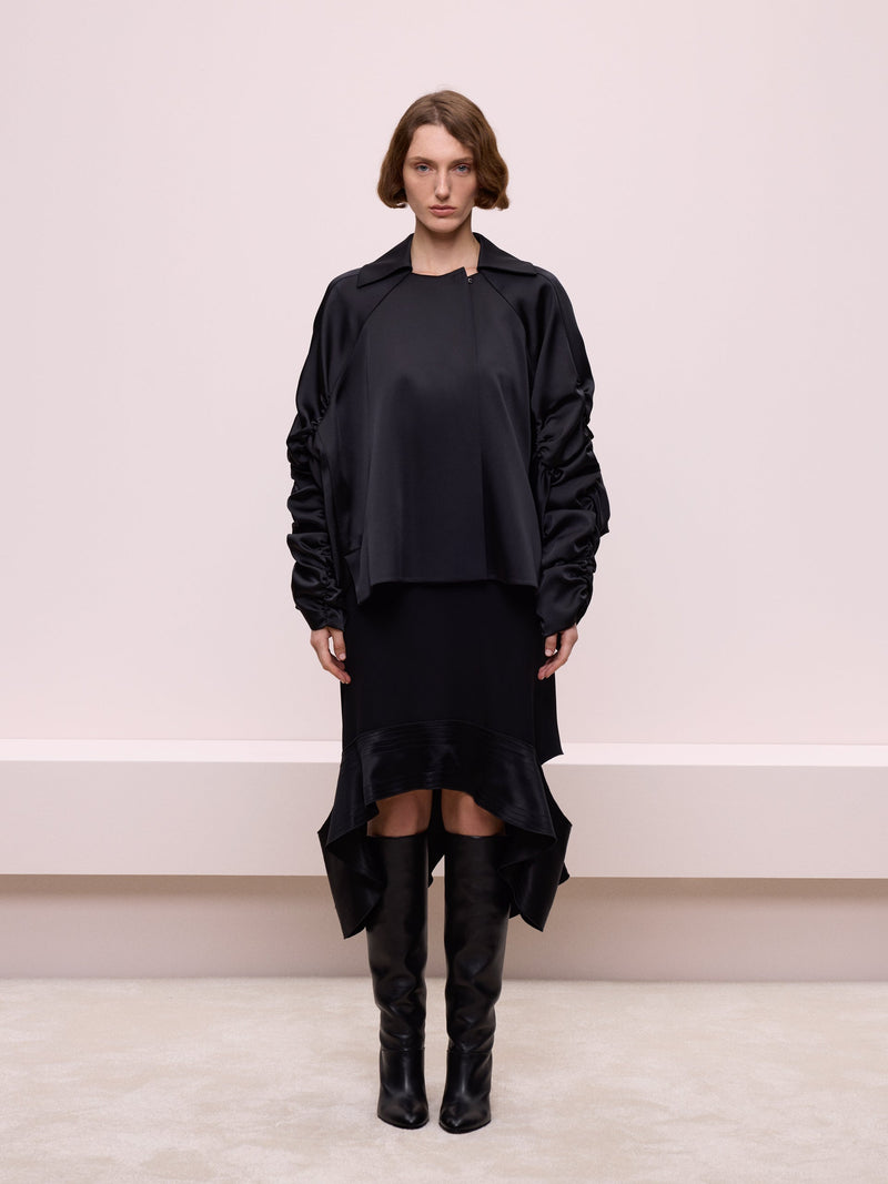 Jacket with Ruched Sleeves