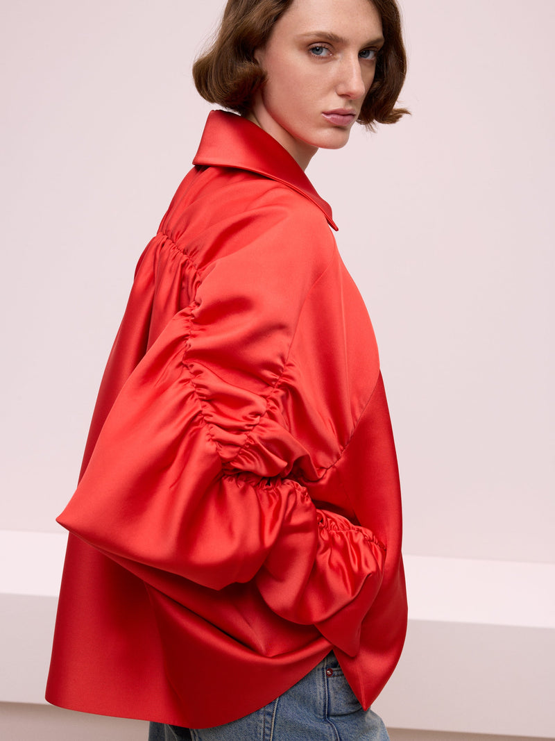 Jacket with Ruched Sleeves