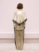 Lace Detailed Beige Blouse