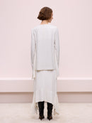 Off White Blouse with Hidden Zipper