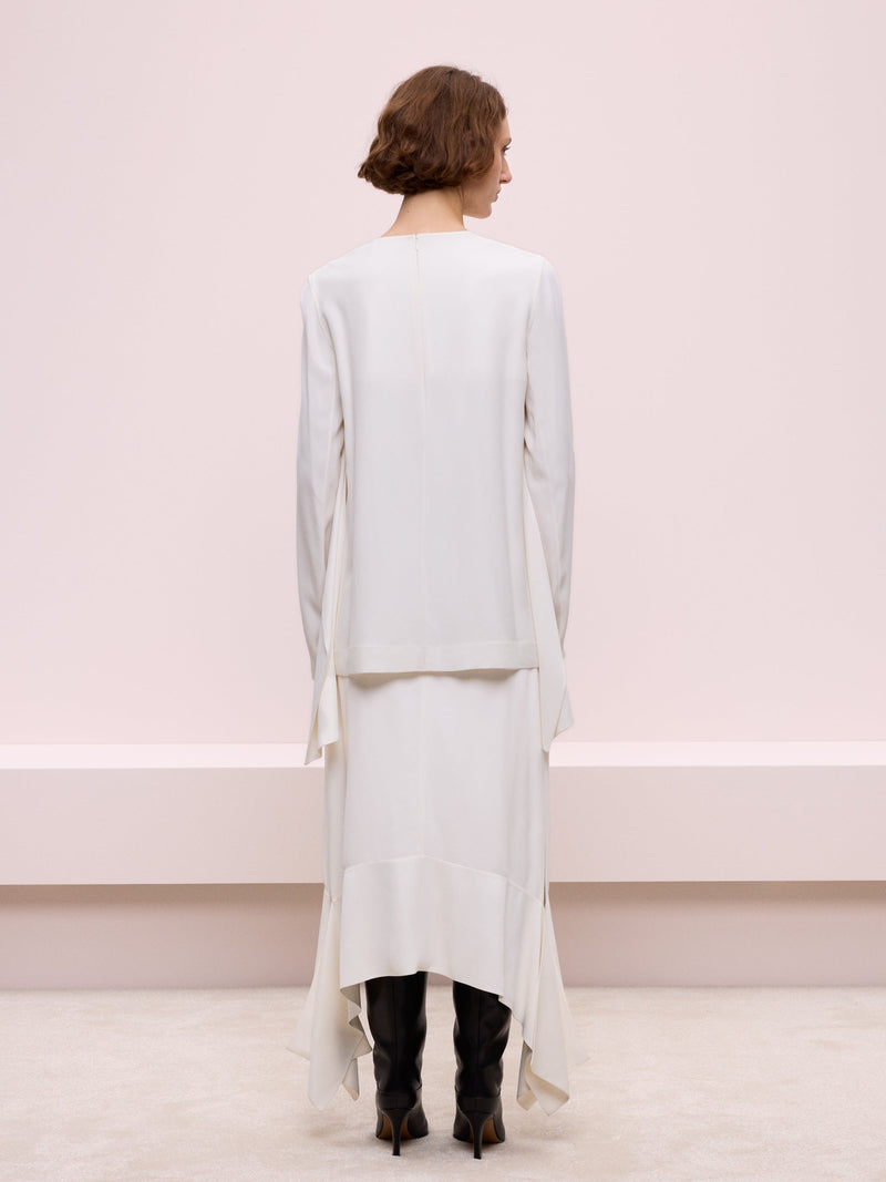 Off White Blouse with Hidden Zipper