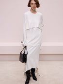 Off White Blouse with Hidden Zipper