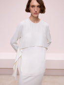 Off White Blouse with Hidden Zipper