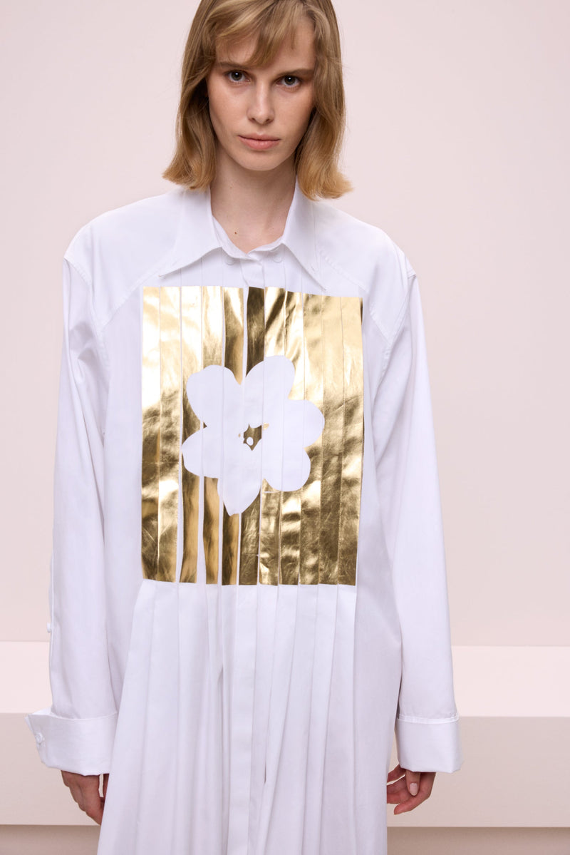 Printed Detailed Poplin Dress