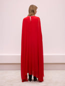 Red Dress with Pleated Detail