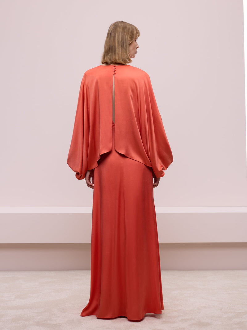 Cape Sleeve Long Dress