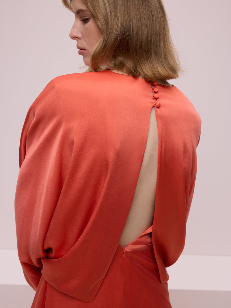 Cape Sleeve Long Dress