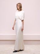 Stonewashed Silk Ecru Dress