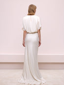 Stonewashed Silk Ecru Dress