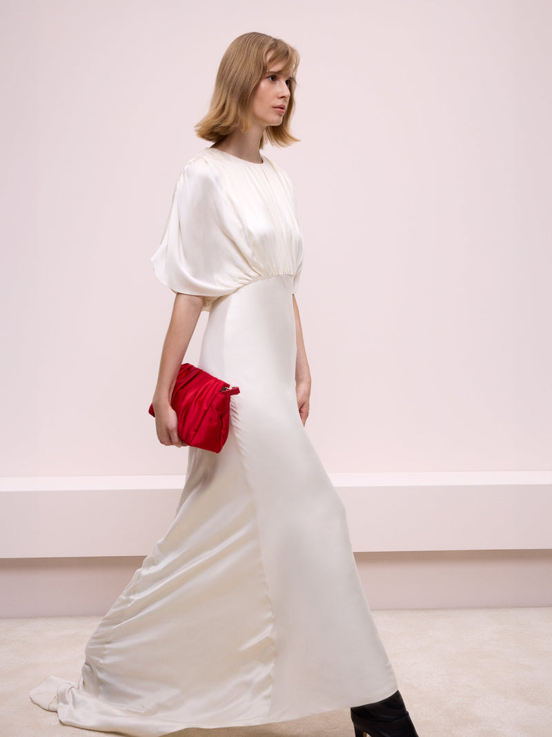 Stonewashed Silk Ecru Dress